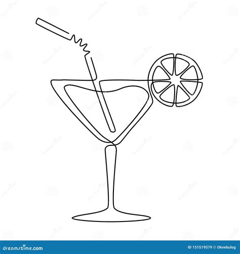 Cocktail Um A L Pis Desenho Cont Nuo Vetor Ilustra O Do Vetor