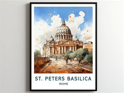 St. Peters Basilica Travel Print Wall Art St. Peters Basilica Wall ...