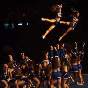 Baskets! In perfect unison! Cool Cheer Stunts, Cheerleading Stunt, Cheer Athletics, Cheerleading ...