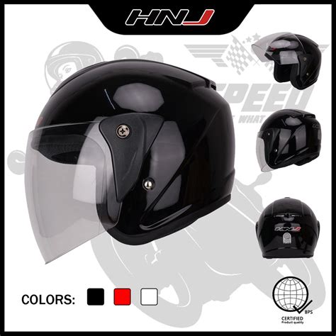 Hnj A Motorcycle Half Face Helmet Original Clear Single Visor