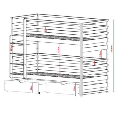 Pat Supraetajat Copii Akl Furniture Loft X X Cm Grafit Lemn