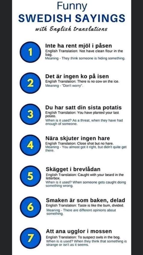 Funny Swedish Sayings Poster