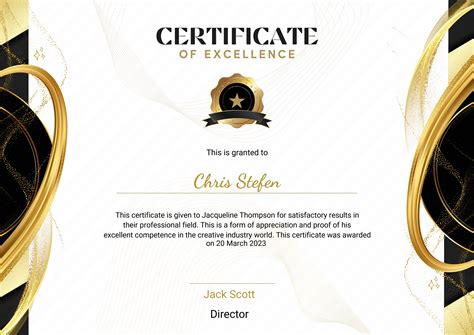 Picnie Create Golden Luxury Certificate Image Online