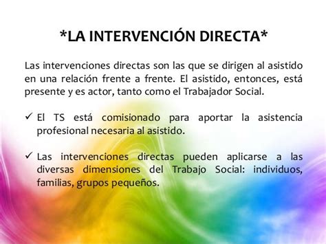 Intervención Directa E Indirecta Metodología Del Trabajo Social