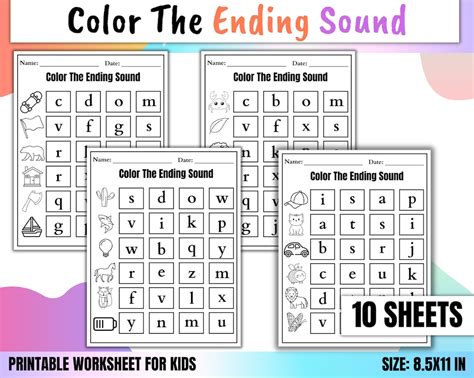 10 Printable Ending Sounds Worksheets Initial Sound Practice