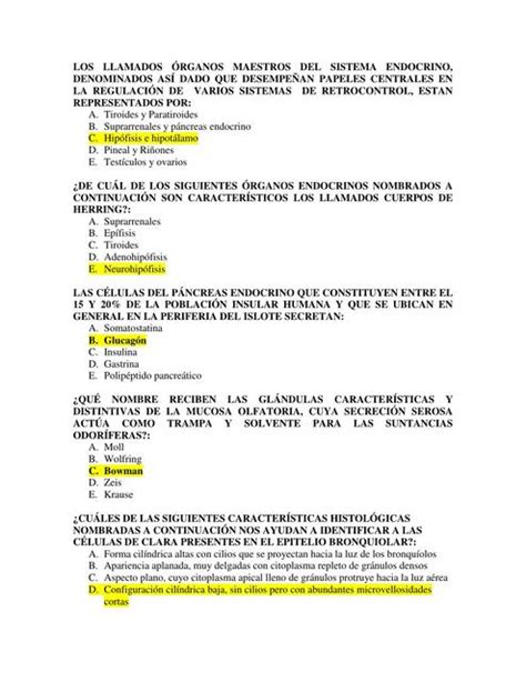 Tercer Parcial Histologia Cuestionario Ruth Hurtado Udocz