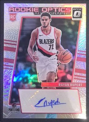 Rayan Rupert 2023 24 Panini Donruss Optic Auto Silver Rookie Optics RC