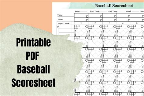 Baseball Scoresheet: Print Your Baseball Score Sheets and Score in Style - Etsy