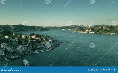 Bosphorus Strait in Istanbul, Drone Aerial View Stock Image - Image of ...