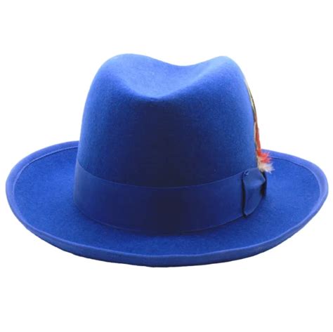 Ferrecci 100 Wool Australian Fur Felt Royal Blue Godfather Hat Simply The Best