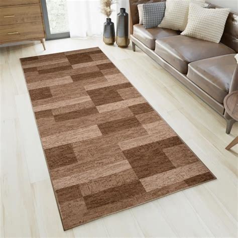 Tapiso Tapis Couloir Passage Entr E Antid Rapant Marron Beige Cr Me