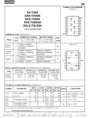 74S04 Datasheet pdf - HEX Inverter - Fairchild Semiconductor