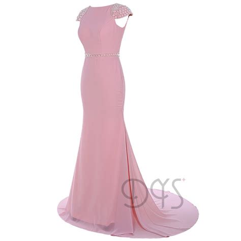 Latest Simple Mature Sexy Beaded Design Long Elegant Evening Dress With Sweep Train Buy Mature