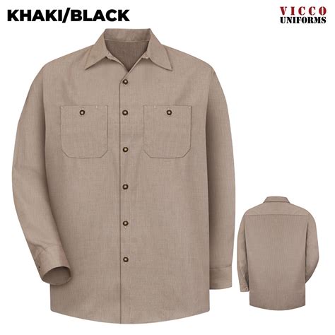 Red Kap Sp Geometric Micro Check Long Sleeve Work Shirt