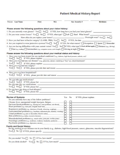 patient medical report samples heart cancer history