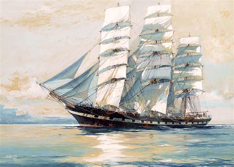 The Clipper Ship Euphrosyne Painting By John Jack Etsy Clipper