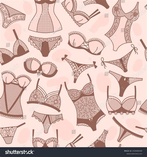 Lingerie Pattern Woman Body Clothes Seamless Stock Vector Royalty Free