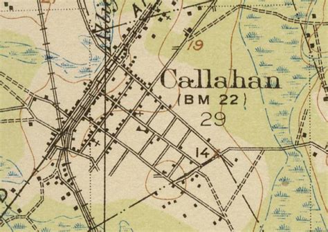 Map of Callahan, 1919, Florida