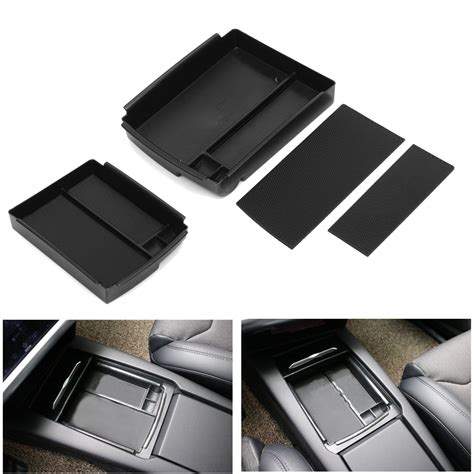 New Plastic Car Central Armrest Console Storage Box Tray For Tesla