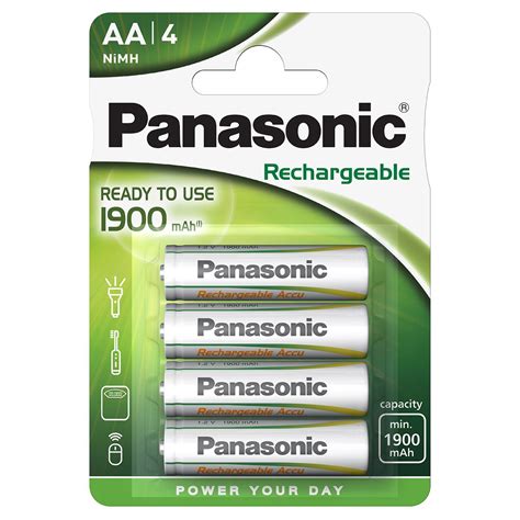 PANASONIC 4 Piles Rechargeables AA LR06 HHR 3MVE Rechargeable Plus