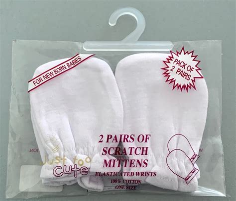 Anti Scratch Mittens 2 Pack White