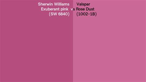 Sherwin Williams Exuberant Pink SW 6840 Vs Valspar Rose Dust 1002 1B