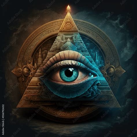 illuminati all-seeing eye - Generative AI Stock Illustration | Adobe Stock