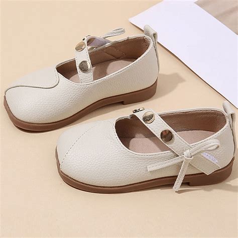 Aunvito Girls Dress Shoes 2 8y Soft Sole Mary Jane Strap Casual Comfort