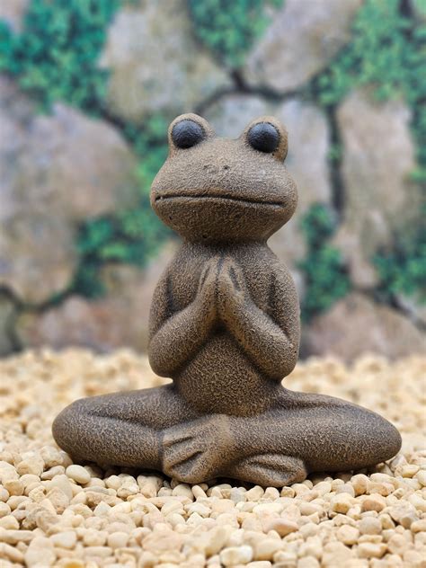 Frog Statue Zen Yoga Garden Frog Statue Handmade Concrete Frog Zen