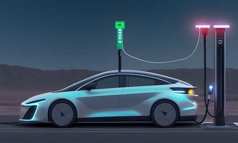 Premium Ai Image Electric Car On The Charging Station Ai Generative