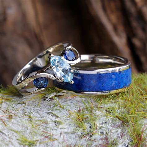 Blue Wedding Ring Sets - jenniemarieweddings