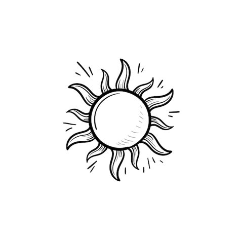 Premium Vector Shining Sun Hand Drawn Outline Doodle Icon Summer