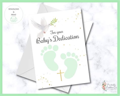 Printable Baby Dedication Card Instant Download Christian Etsy