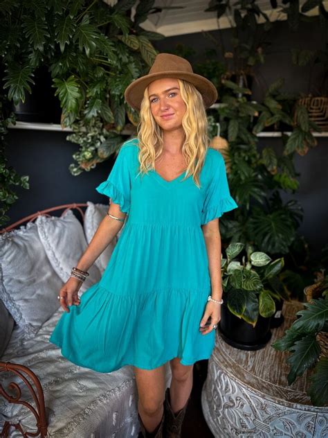 DRESS NOA MINI CARIBBEAN EMERALD Naked Gypsy