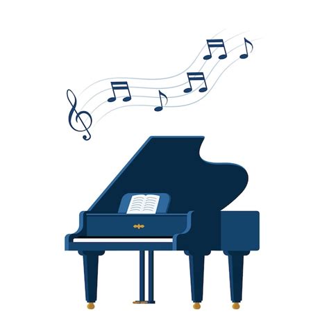 Premium Vector | Grand piano and sheet music on a stand Music ...