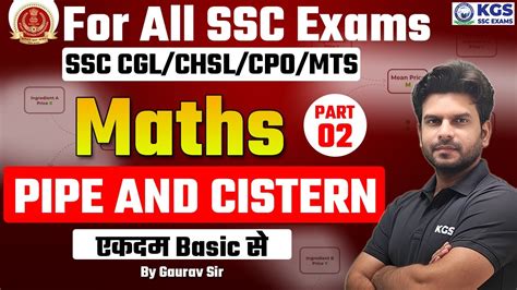 Ssc Cgl Chsl Cpo Mts All Ssc Exams Math Pipe And Cistern Part