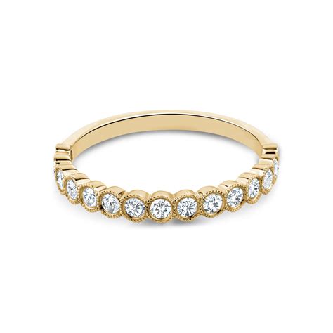 Bezel Set Round Diamond Eternity Band À Point Jewelry Engagement