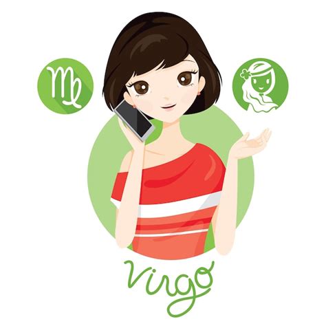 Mujer Con Signo Del Zodiaco Virgo Vector Premium