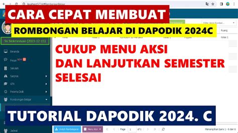 Cara Membuat Rombongan Belajar Di Dapodik 2024 C Tutorial Dapodik 2024