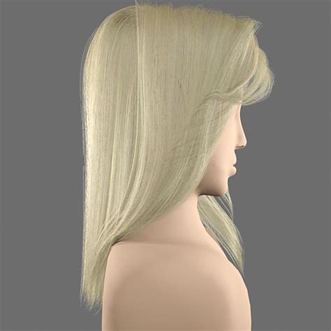 free obj mode hairstyle blonde hair head