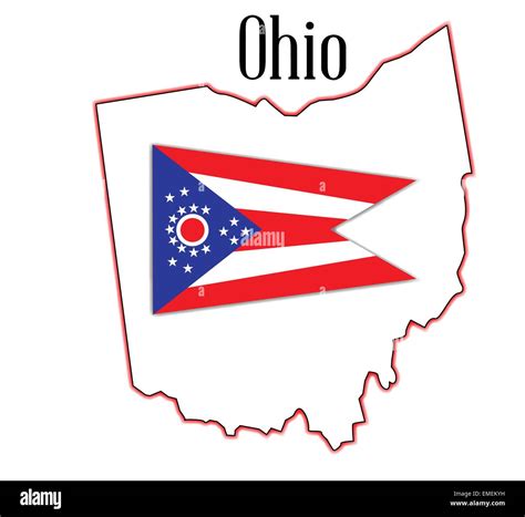 Mapa Del Estado De Ohio Y La Bandera Imagen Vector De Stock Alamy