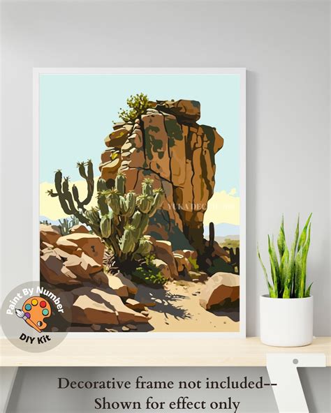 Vintage Inspired Paint By Number Kit Adult Desert Rocks Cactus