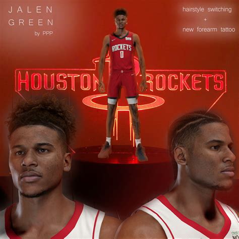 Nba 2k22 Jalen Green Cyberface Hair Switching And Tattoos By Ppp