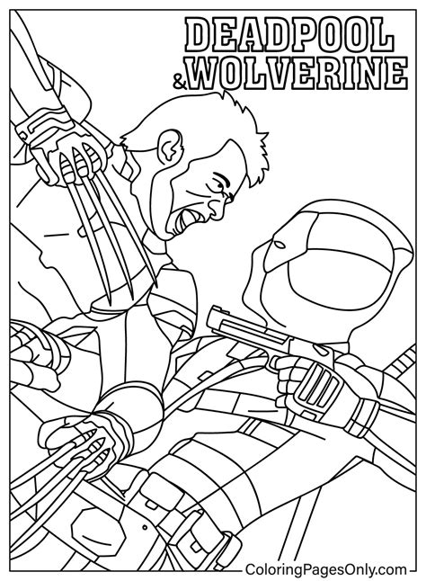 The Portraits Of Deadpool And Wolverine - Free Printable Coloring Pages