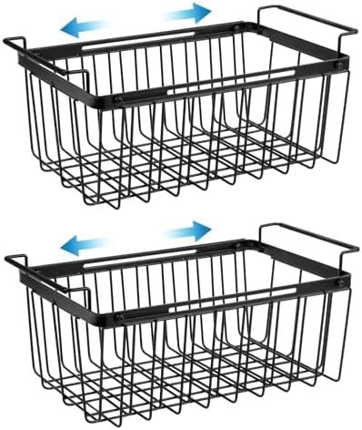 ISPECLE Chest Freezer Organizer 4 Pack Stackable Freezer Baskets For