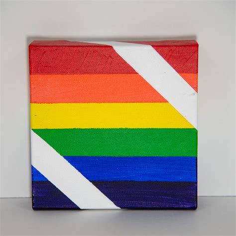 Lgbtq Rainbow Pride Flag Acrylic Painting Original Geometric Etsy In