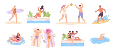 Summer Beach Vacation Vector Hd Images People At Summer Vacation Rubber And Taking Png Image