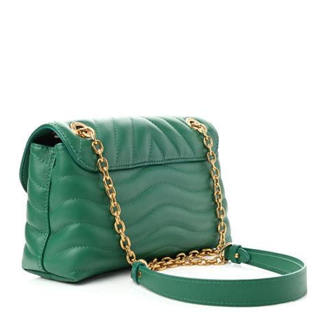 Louis Vuitton Calfskin New Wave Chain Bag Mm Nm Emerald