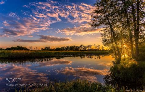 Summer Evening On S Small River By Alekseimalygin River Winter