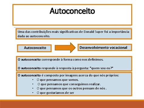 Desenvolvimento Vocacional TEORIA DE DONALD SUPER ANOS 50